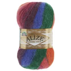 Пряжа для вязания Alize "Angora Gold Batik", цвет: рыжий, синий, зеленый (4343), 500 м, 100 г, 5 шт