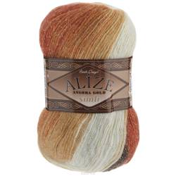 Пряжа для вязания Alize "Angora Gold Batik. Simli", цвет: рыжий, коричневый, песочный (2626), 500 м, 100 г, 5 шт