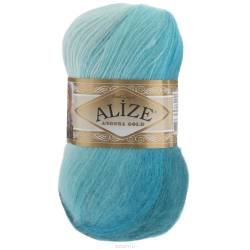 Пряжа для вязания Alize "Angora Gold Batik", цвет: белый, бирюзовый, темно-синий (1892), 550 м, 100 г, 5 шт