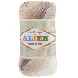 Пряжа для вязания Alize "Bamboo Fine", цвет: белый, серый, коричневый (4152), 440 м, 100 г, 5 шт