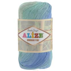 Пряжа для вязания Alize "Bamboo Fine", цвет: светло-зеленый, голубой, синий (3684), 440 м, 100 г, 5 шт