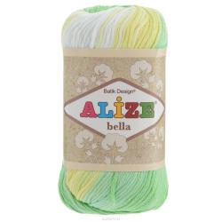 Пряжа для вязания Alize "Bella batik", цвет: белый, желтый, зеленый (2131), 180 м, 50 г, 5 шт