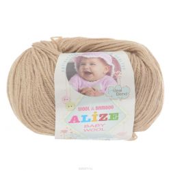 Пряжа для вязания Alize "Baby Wool", цвет: светло-коричневый (75), 175 м, 50 г, 10 шт