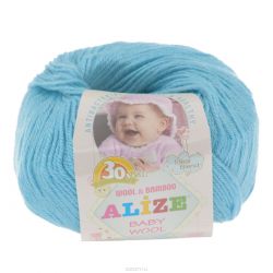 Пряжа для вязания Alize "Baby Wool", цвет: голубой (128), 175 м, 50 г, 10 шт