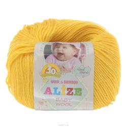 Пряжа для вязания Alize "Baby Wool", цвет: желтый (216), 175 м, 50 г, 10 шт