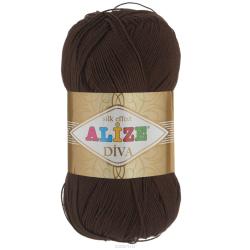 Пряжа для вязания Alize "Diva", цвет: коричневый (26), 350 м, 100 г, 5 шт