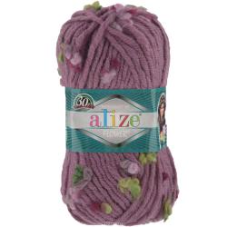 Пряжа для вязания Alize "Flower", цвет: розовый, зеленый, бордовый (5081), 80 м, 100 г, 5 шт