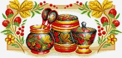 Набор для изготовления картины со стразами Алмазная живопись "Хохлома", 33 см х 68 см