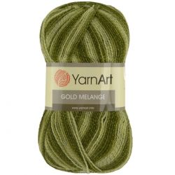 Пряжа для вязания YarnArt "Gold Melange", цвет: зеленый, хаки, оливковый (9503), 400 м, 100 г, 5 шт