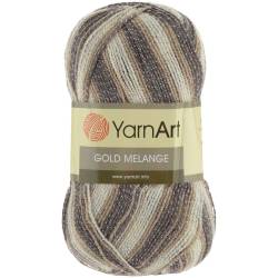Пряжа для вязания YarnArt "Gold Melange", цвет: белый, бежевый, коричневый (9509), 400 м, 100 г, 5 шт
