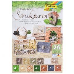 Набор дизайнерского картона и бумаги Folia "Природные текстуры", 24 х 34 см, 26 л