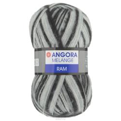 Пряжа для вязания YarnArt "Angora Ram. Melange", цвет: черный, серый (704), 500 м, 100 г, 5 шт