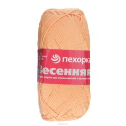 Пряжа для вязания Пехорка "Весенняя", цвет: манго (186), 250 м, 100 г, 5 шт