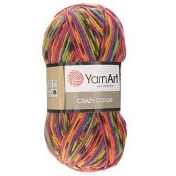 Пряжа для вязания YarnArt "Crazy Color", цвет: розовый, желтый, зеленый, 260 м, 100 г, 5 шт