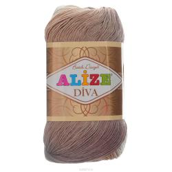 Пряжа для вязания Alize "Diva. Batik Design", цвет: коричневый, белый, 350 м, 100 г
