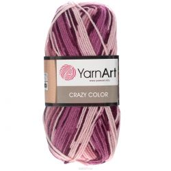 Пряжа для вязания YarnArt "Crazy Color", цвет: розовый, сиреневый, белый, 260 м, 100 г, 5 шт