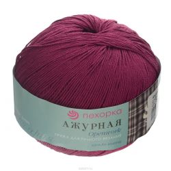 Пряжа для вязания Пехорка "Ажурная", цвет: бордо (07), 280 м, 50 г, 10 шт