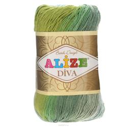 Пряжа для вязания Alize "Diva. Batik Design", цвет: зеленый, салатовый (3284), 350 м, 100 г, 5 шт
