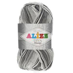 Пряжа для вязания Alize "Diva. Missisipi", цвет: белый, серый, черный (3730), 350 м, 100 г, 5 шт