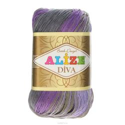 Пряжа для вязания Alize "Diva. Batik Design", цвет: фиолетовый, серый, белый (4116), 350 м, 100 г, 5 шт