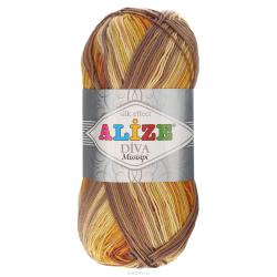 Пряжа для вязания Alize "Diva. Missisipi", цвет: желтый, коричневый, бордовый (3729), 350 м, 100 г, 5 шт