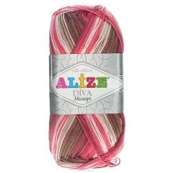 Пряжа для вязания Alize "Diva. Missisipi", цвет: белый, коричневый, красный (4586), 350 м, 100 г, 5 шт