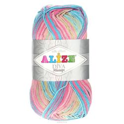 Пряжа для вязания Alize "Diva. Missisipi", цвет: розовый, желтый, зеленый (4587), 350 м, 100 г, 5 шт