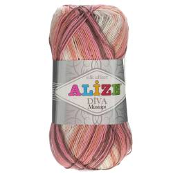 Пряжа для вязания Alize "Diva. Missisipi", цвет: розовый, бежевый, коричневый (3732), 350 м, 100 г, 5 шт