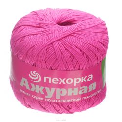 Пряжа для вязания Пехорка "Ажурная", цвет: малиновый (439), 280 м, 50 г, 10 шт