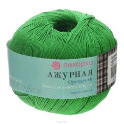 Пряжа для вязания Пехорка "Ажурная", цвет: яркая зелень (480), 280 м, 50 г, 10 шт