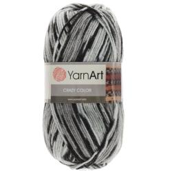 Пряжа для вязания YarnArt "Crazy Color", цвет: серый, черный (137), 260 м, 100 г, 5 шт