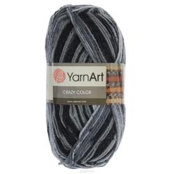Пряжа для вязания YarnArt "Crazy Color", цвет: белый, серый, черный (140), 260 м, 100 г, 5 шт