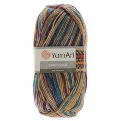Пряжа для вязания YarnArt "Crazy Color", цвет: фиолетовый, бежевый, зеленый (151), 260 м, 100 г, 5 шт