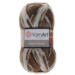 Пряжа для вязания YarnArt "Crazy Color", цвет: белый, темно-коричневый (139), 260 м, 100 г, 5 шт