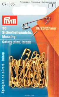 Булавки английские "Prym", цвет: золотой, 19/23/27 мм, 30 шт