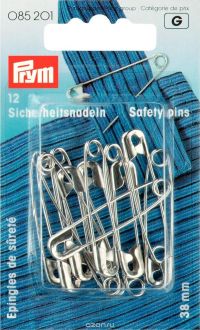 Булавки английские "Prym", цвет: серебристый, 38 мм, 12 шт