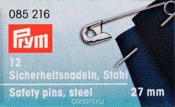 Булавки английские "Prym", цвет: серебристый, 27 мм, 12 шт. 085216