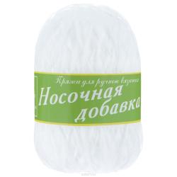 Пряжа для вязания Пехорка "Носочная добавка", цвет: белый (01), 200 м, 50 г, 10 шт