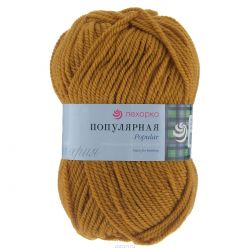 Пряжа для вязания Пехорка "Популярная", цвет: горчичный (447), 133 м, 100 г, 10 шт