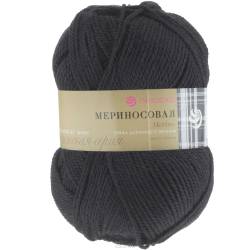 Пряжа для вязания Пехорка "Мериносовая", цвет: черный (02), 200 м, 100 г, 10 шт