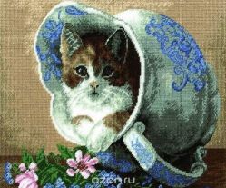 Канва с рисунком для вышивания бисером Hobby & Pro "Кот в кувшине", 25 х 24 см