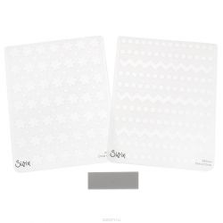 Форма для эмбоссирования Sizzix "Точки, зигзаг и цветы", 2 шт