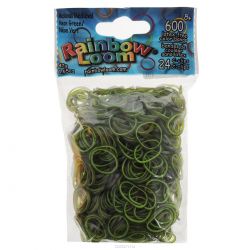 Резиночки безлатексные Rainbow Loom "Medieval", с клипсами, цвет: темно-зеленый, салатовый, 600 шт