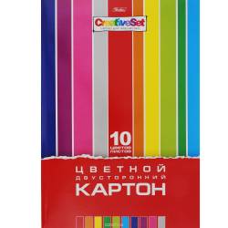 Картон цветной Hatber "Creative Set ", двухсторонний, 10 цв, формат А4