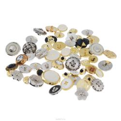 Пуговицы декоративные Buttons Galore & More "Haberdashery Buttons", цвет: золотой, серебряный, 115 г