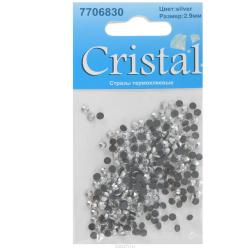 Стразы термоклеевые "Cristal", цвет: серебристый, диаметр 2,9 мм, 288 шт