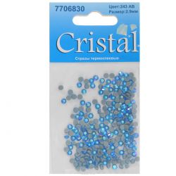 Стразы термоклеевые "Cristal", цвет: светло-синий (243АВ), диаметр 2,9 мм, 288 шт