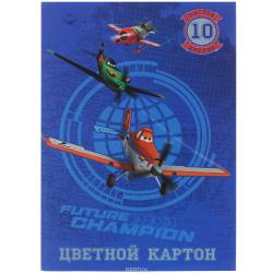 Цветной картон Disney "Самолеты", 10 цветов