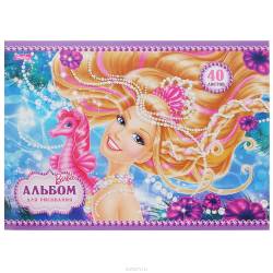 Альбом для рисования Hatber "Barbie улыбается", 40 листов