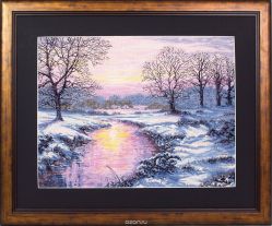 Набор для вышивания крестом Maia "Winter Sunset", 34 х 45 см